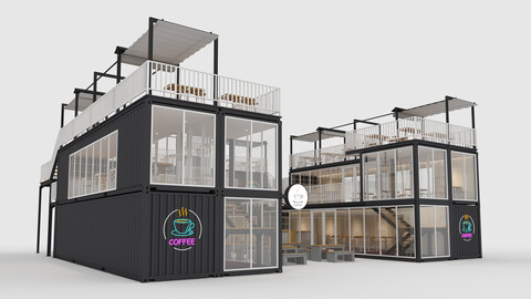 3D Model Container Cafe 4