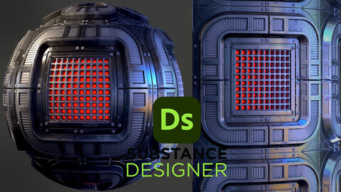 Stylized Sci-Fi Grate - Substance 3D Designer