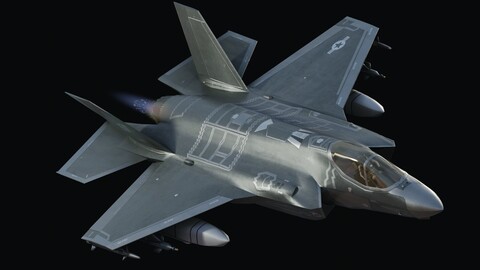 F35A Lightning II - with high resolution cocpit - Fully Rigged