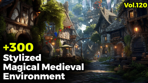 +300 Stylized Magical Medieval Environment (4k) | Vol_120