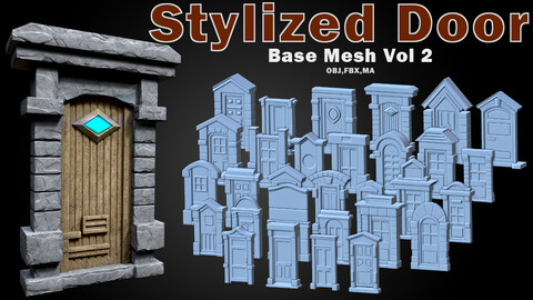 Stylized Door Base Mesh Vol 2