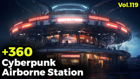 +360 Cyberpunk Airborne Station(4k) | Vol_119