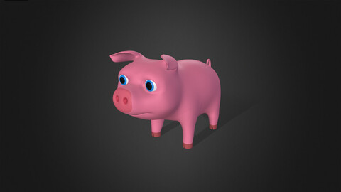 Asset - Cartoons - Animal - Pink Pig Rigged