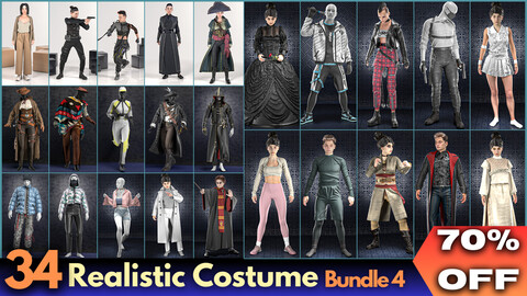 34 Realistic Costumes Bundle 4 + 4 free