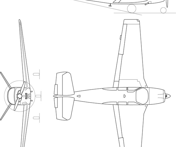 ArtStation - Beechcraft_V35B_Bonanza_3-view_line_drawing svg dxf vector ...