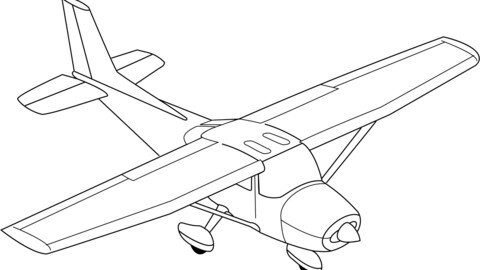 ArtStation - Cessna_172_line_drawing_oblique svg dxf vector outline ...