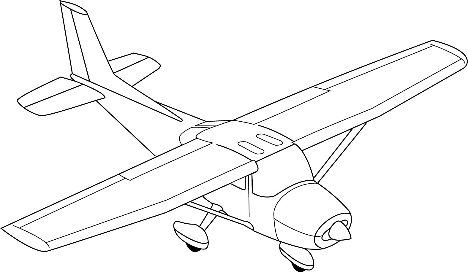 ArtStation - Cessna_172_line_drawing_oblique svg dxf vector outline ...