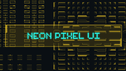 Tiled neon pixel UI (32x32)