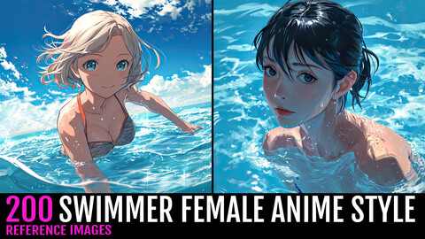 200 SWIMMER FEMALE ANIME STYLE / 4K