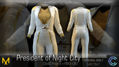 President of Night City. Clo3D. Marvelous Designer.