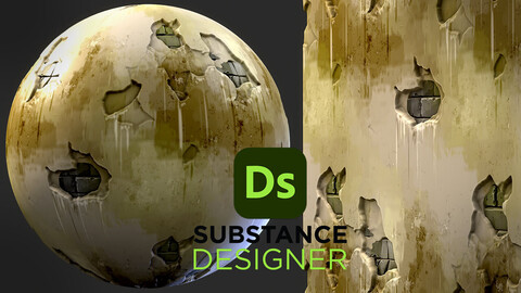 Stylized Plaster Wall - Substance 3D Designer