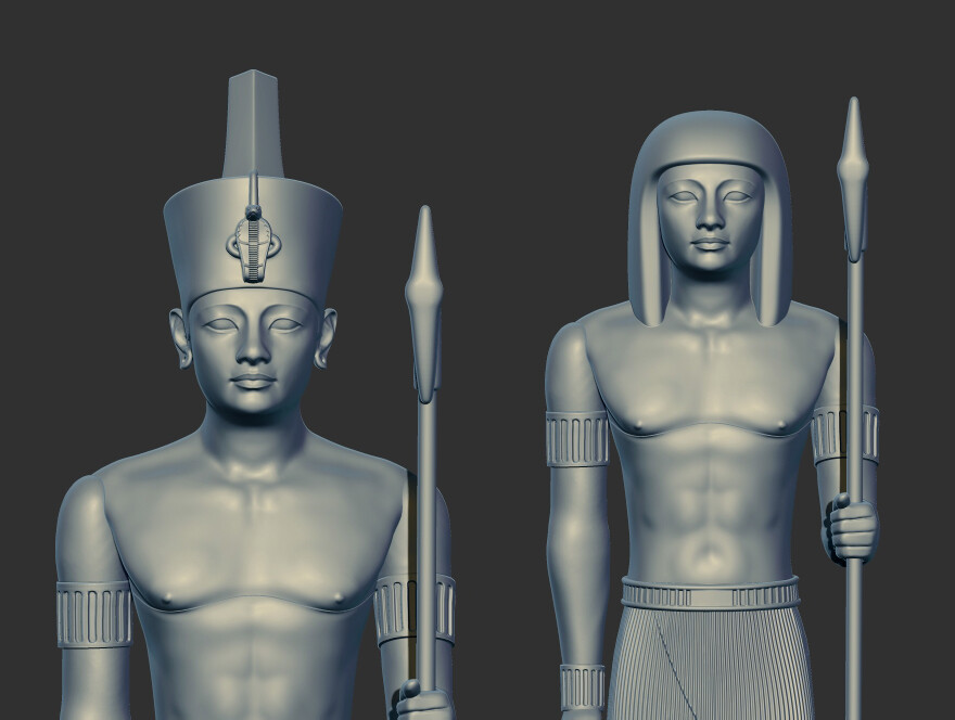 ArtStation - Egyptian Pharaoh statue multi heads poses 3d printable ...