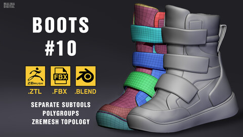 Boots #10. ZTL, FBX, OBJ, BLEND