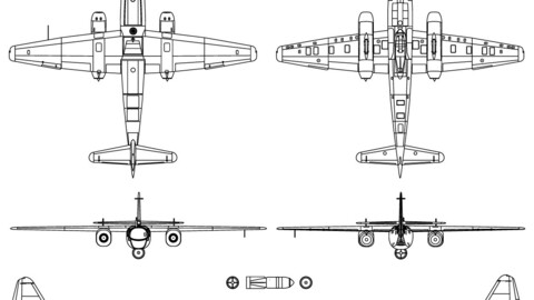 Arado Ar 234 B 3 view svg vector file