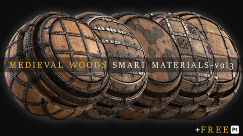 100 Wood Base Material + 4K PBR Textures - Vol.04