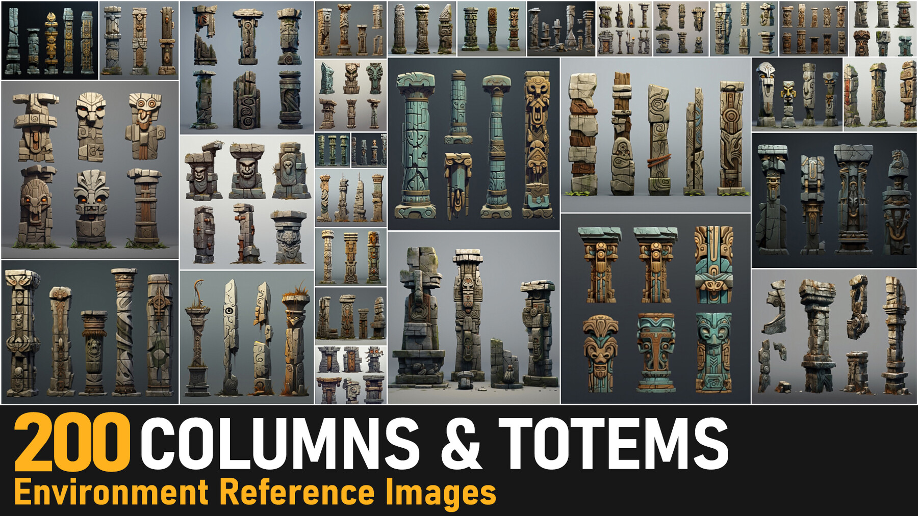 200 Columns & Totems Environment Reference Images