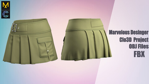 Skirt №182 "Marvelous Designer" /Zprj/ OBJ+FBX