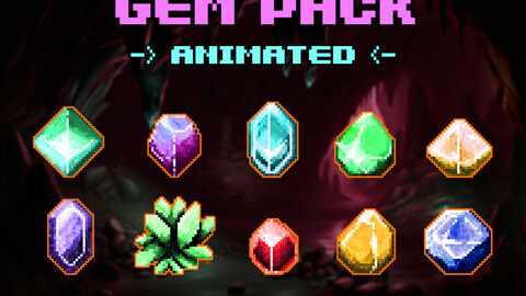 Pixel Art Gem Pack - Animated