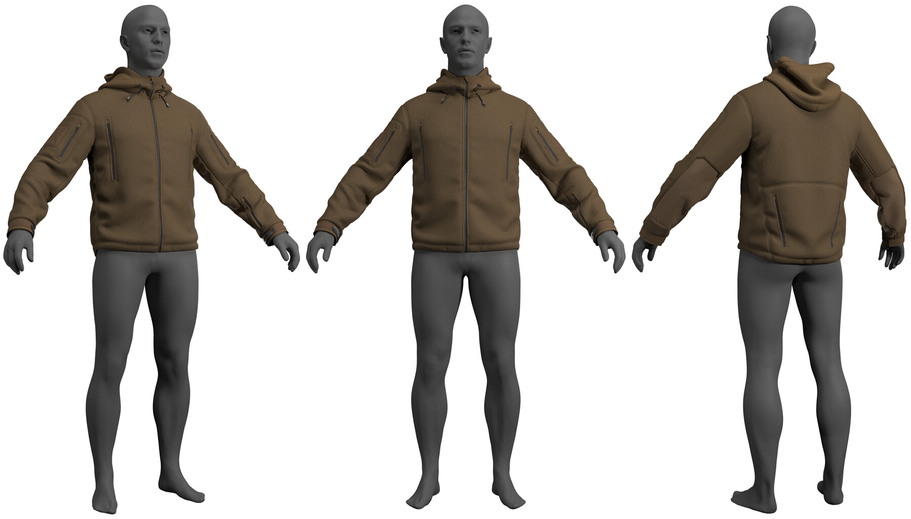 Military Tactical Fleece Jacket Helikon Tex - Marvelous Designer 3D model