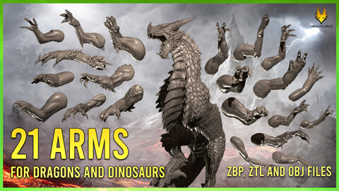 21 arms and claws for Dragons, Dinosaurs and other creatures