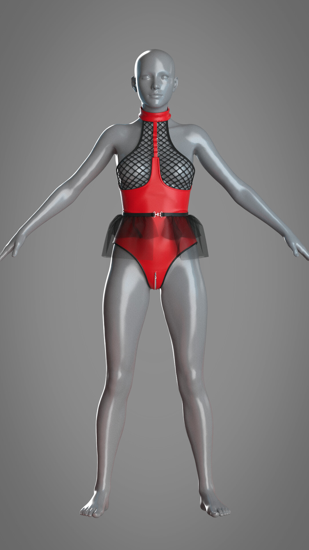 ArtStation - Sexy Latex Bodysuit with Mesh Chest | Game Assets