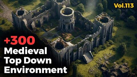 +300 Medieval Top Down Environment(4k) | Vol_113