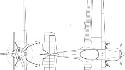 Zlin Z-50L 3 view svg vector file