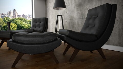 Armchairs in brutalist style