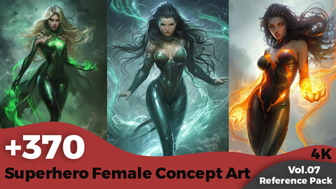 +370 Superhero Female Concept Art (4k)