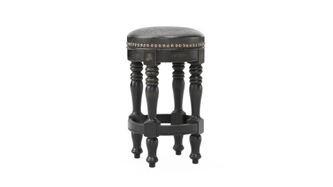 Verona Rustic Counter Barstool 3D Model