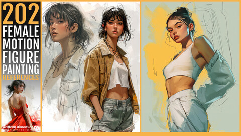 202 Female Motion Figure Painting References