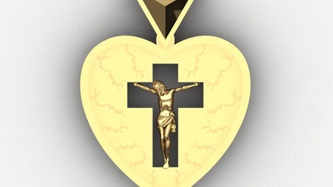 Heart Jesus Christ Pendant Religious Necklace 3D Jewellery