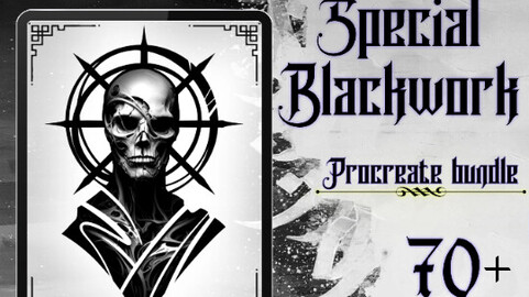 Special Blackwork Procreate tattoo bundle | Tattoo flash | Procreate stamps | Procreate flash | Procreate stencil | Tattoo design