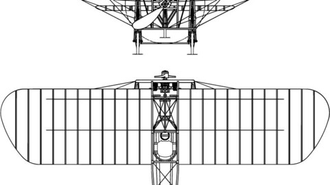 Bleriot XI 3 views-svg vector file