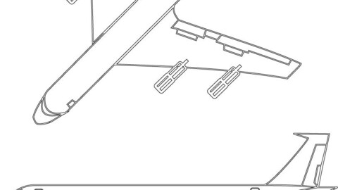 Boeing 707 3-view-svg vector file