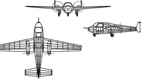 Caproni Ca.193 3-view-svg vector file