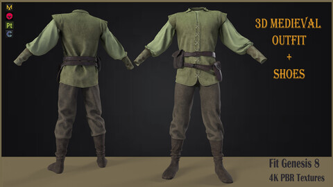 Medieval Farmer clothes (Fbx, Obj, Zprj, 4k PBR Textures)