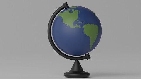 Cartoon Desk Globe Earth World 3D model