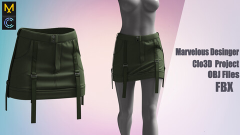 Skirt №184 "Marvelous Designer" /Zprj/ OBJ+FBX