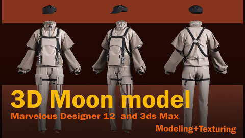 Moon Model ( Project files:   File Marvelous Designer 12  *3ds Max 2018  *OBJ  *FBX  *PDF)