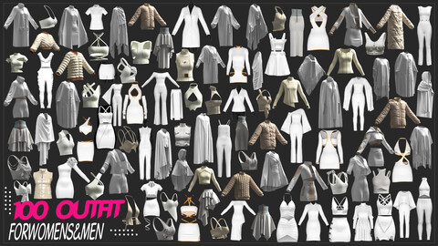 100 Outfit MODELS for female and male / Marvelous Designer / CLO 3D