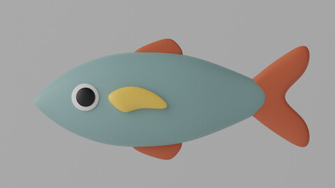 Cartoon Cute Fish 1 3D model