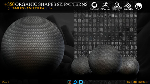 850 Organic Shapes 8k Pattern|Vol1