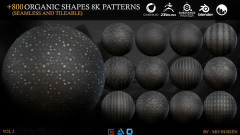 850 Organic Shapes 8k Pattern|Vol2