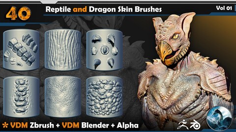 Reptile and Dragon Skin Brushes  Vol 01