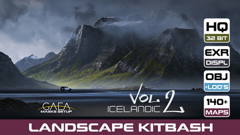 8Mt. LANDSCAPE KITBASH PACK | Icelandic mountains Vol.2 | Stratified-Bulky