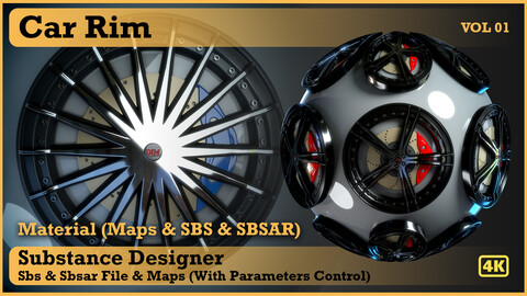 Car Rim Material - VOL 01 -  Maps & SBS & SBsar