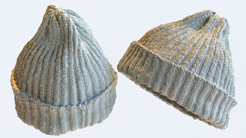 Knit Cap - Watch Cap Beanie Low-poly 3D model