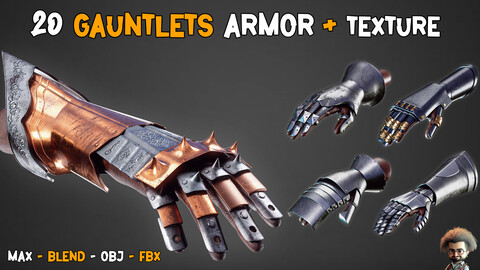 20 Gauntlets Armor + Texture(Unreal)