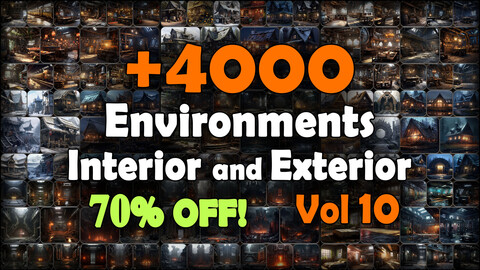 4000 Environments (Interior and Exterior) Reference Pack | MEGA Bundle | 4K | v.10